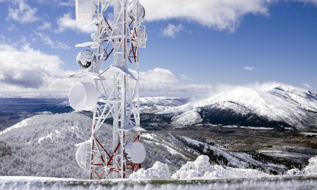 Radio Mast in Snowy Mountain